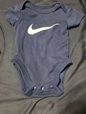 Nike Navy Baby Bodysuit with White Swoosh